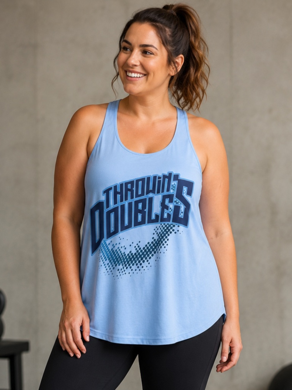THROWIN DOUBLES Blue Racerback Johnny's Taphouse Softball Sport Tank Top Sz 2XL